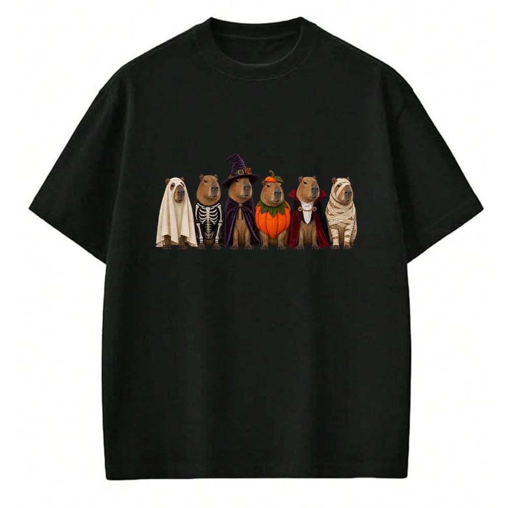 Cute Capybara Shirt, Funny Capybara Unisex T-Shirt/Hoodie/Sweatshirt HLT00 - Funny Capybara Halloween Costumes Ghost Pumpkin Skeleton T-Shirt