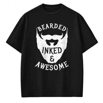 Best Wife Shirt, Wife and Husband Unisex T-Shirt/Hoodie/Sweatshirt HLT00 - Mens Bearded, Inked And Awesome Bearded And Tattooed Guy T Shirt (1)