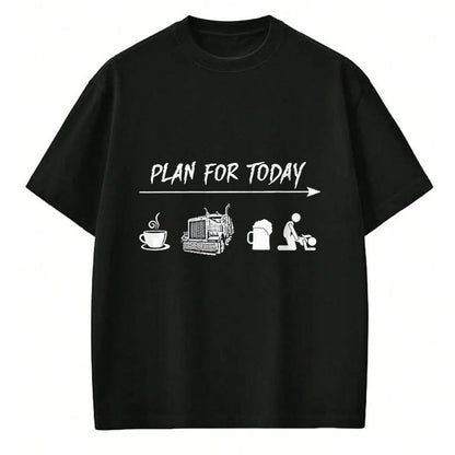 Best Truck Driver Life Shirt, Funny Trucker UnisexT-Shirt/Hoodie/Sweatshirt HLT00 - Plan for Today Coffee Trucking Beer Fuck Tshirt T-Shirt, Men, Dark Heather Grey, XX-Large