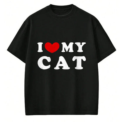 Cat Love Shirt, Funny Cat Lover Gift UnisexT-Shirt/Hoodie/Sweatshirt HLT00 - I Love My Cat, I Heart My Cat T-Shirt, Men, Dark Heather Grey, Large