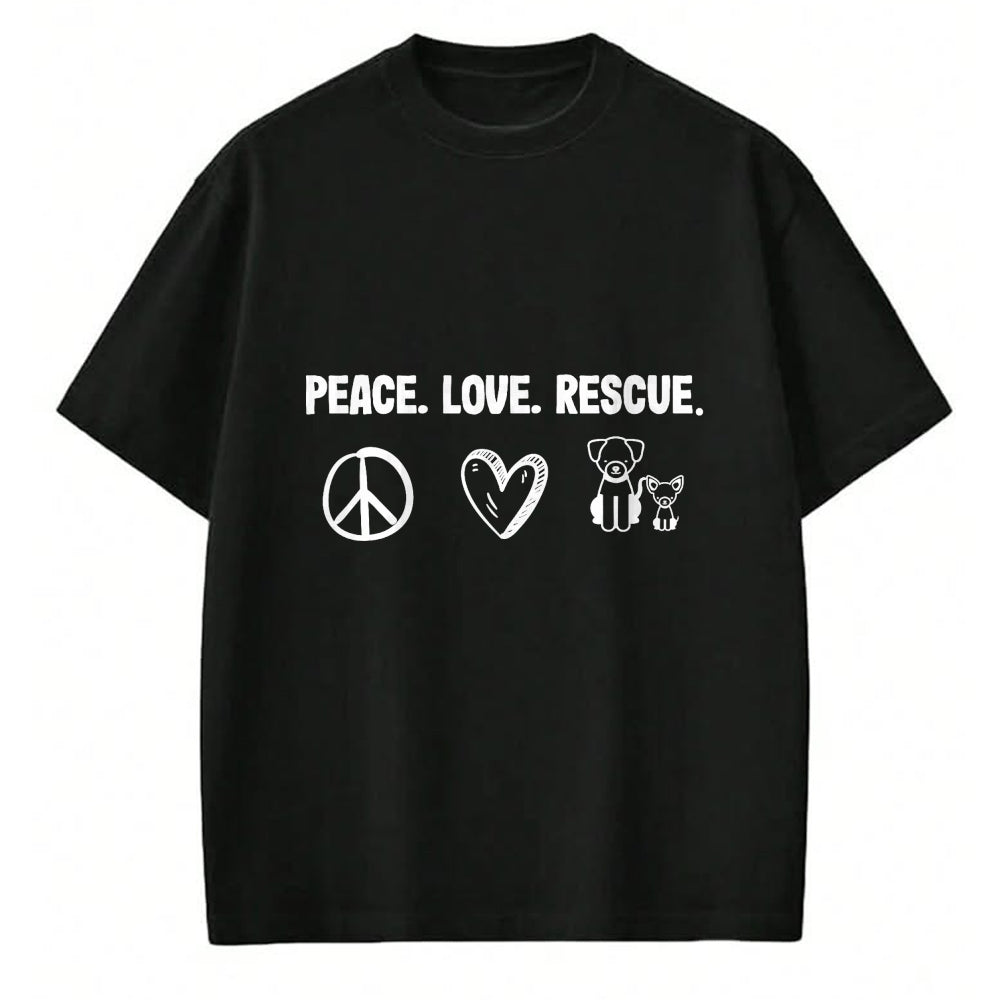 Cat Love Shirt, Funny Cat Lover Gift UnisexT-Shirt/Hoodie/Sweatshirt HLT00 - Peace Love Rescue Adoption Animal Shelter T-Shirt