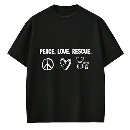 Cat Love Shirt, Funny Cat Lover Gift UnisexT-Shirt/Hoodie/Sweatshirt HLT00 - Peace Love Rescue Adoption Animal Shelter T-Shirt