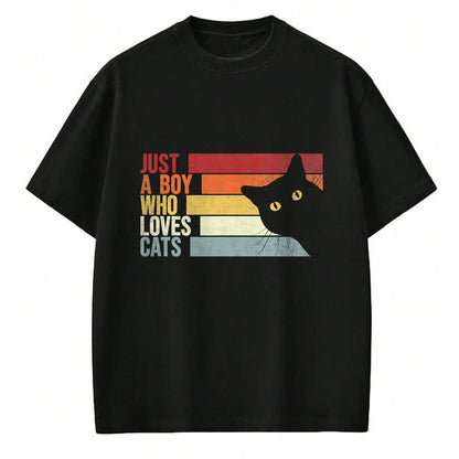 Cat Love Shirt, Funny Cat Lover Gift UnisexT-Shirt/Hoodie/Sweatshirt HLT00 - Just A Boy Who Loves Cats. Funny Cats Lover T-Shirt (1)