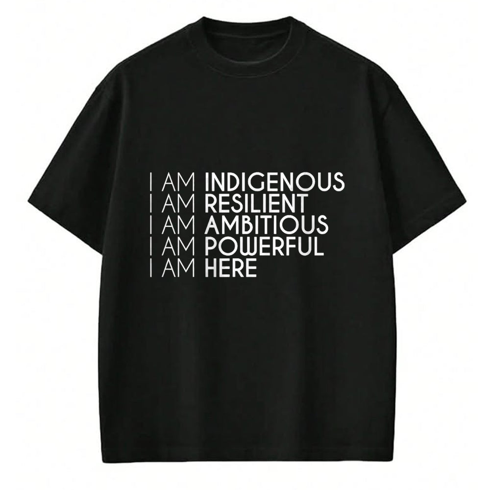 Native American T-Shirts, Vintage Native American Unisex T-Shirt/Hoodie/Sweatshirt HLT00 - Resilient Ambitious Powerful Here Native American Indigenous
