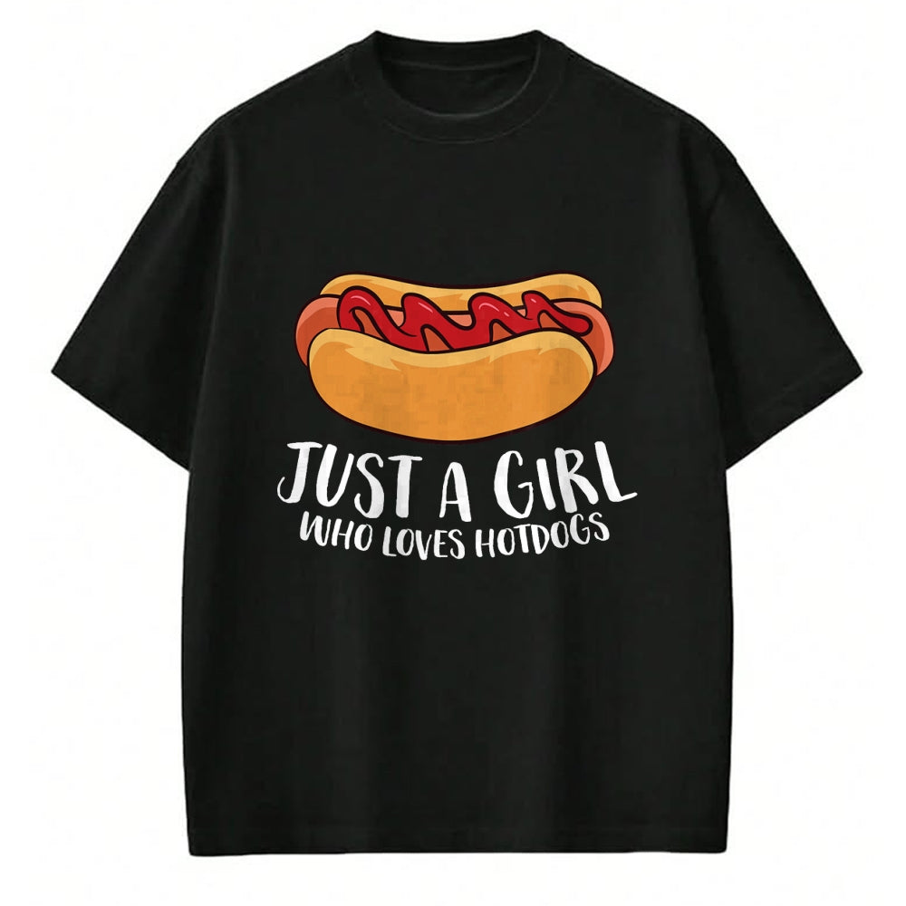 Dog Love Shirt, Dog Lover Gift T-Shirt/Hoodie/Sweatshirt HLT00 - Just a Girl Who Loves Hotdogs T-Shirt