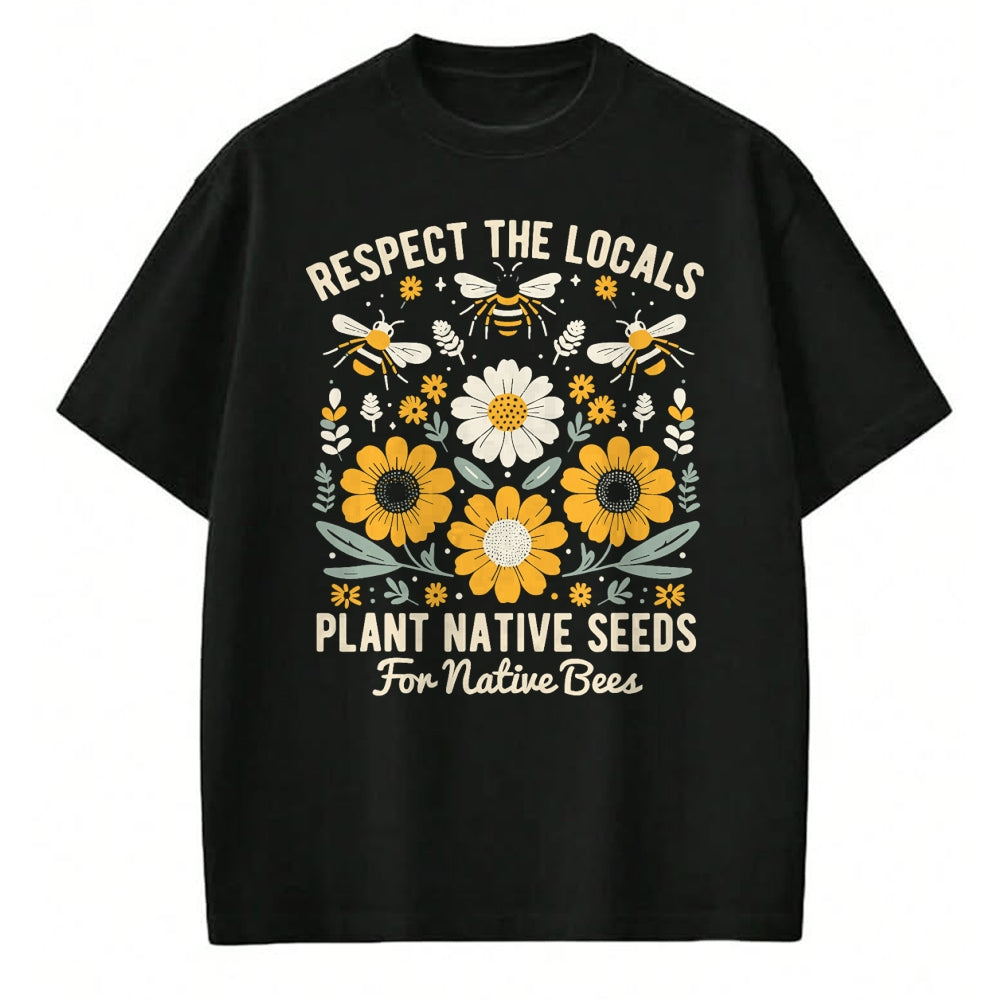 Native American T-Shirts, Vintage Native American Unisex T-Shirt/Hoodie/Sweatshirt HLT00 - Plant Native Seeds for Native Bees