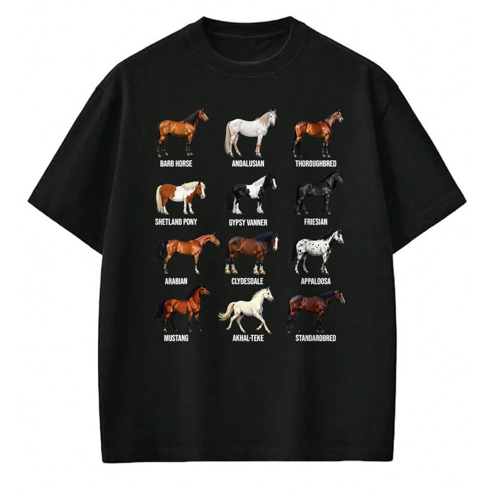 Best Horse Lover Shirt , Funny Horse UnisexT-Shirt/Hoodie/Sweatshirt HLT00 - Types of Horses Educational Horse Breeds Boys Girls Kids T-Shirt