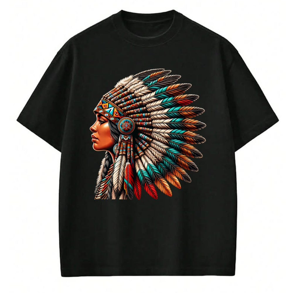 Native American T-Shirts, Vintage Native American Unisex T-Shirt/Hoodie/Sweatshirt HLT00 - Native American Woman Indian Warrior for Women