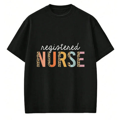 Funny Nurse Shirt, Nurse Unisex T-Shirt/Hoodie/Sweatshirt HLT00 - RN Nurse Leopard Print Registered Nurse Nursing School Women T-Shirt