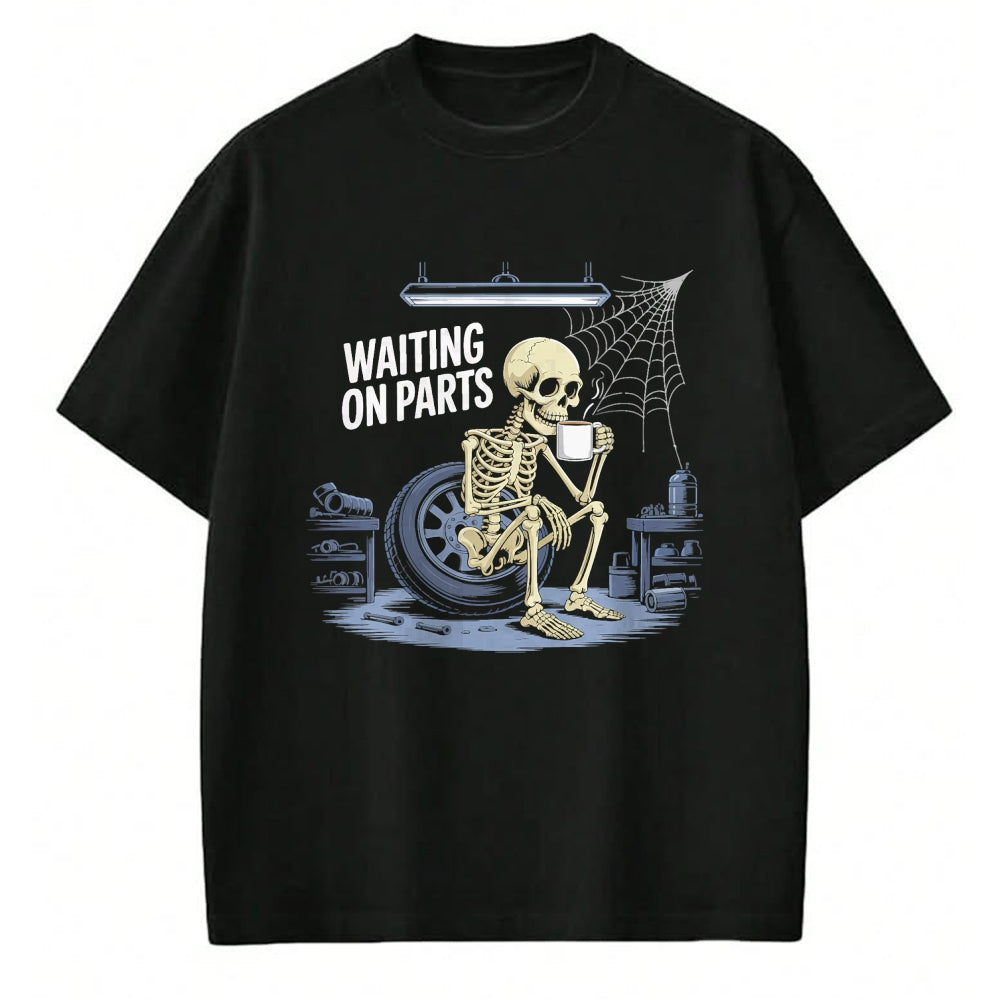 Best Mechanic Life Shirt, Funny Mechanic UnisexT-Shirt/Hoodie/Sweatshirt HLT00 - Funny Waiting On Parts Mechanic Skeleton Auto Repair Life T-Shirt (1)