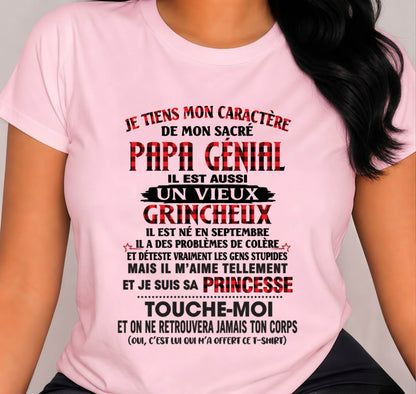 SEPTEMBRE / FILLE À PAPA GÂTÉE ET FIÈRE - CADEAU DE PAPA - TLEE09 (SKU2605-355-09)