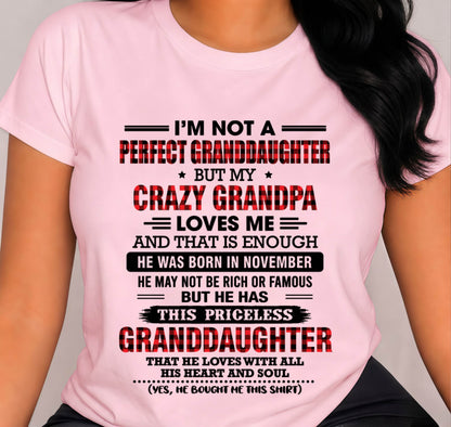 NOVEMBER - PRICELESS GRANDDAUGHTER - FROM GRANDPA - TLEE11 (SKU2608-446-11)