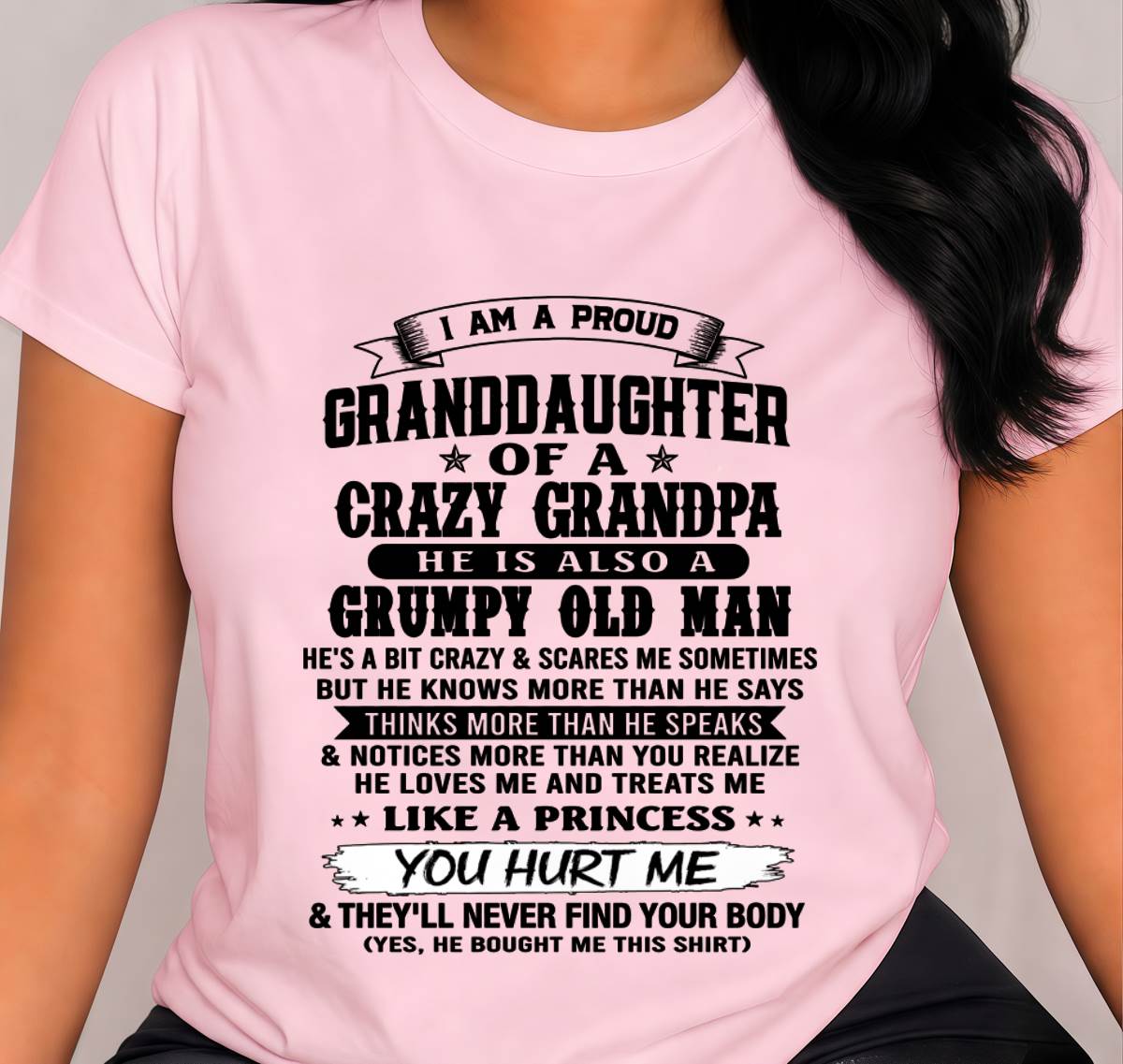 PROUD GRANDDAUGHTER OF A CRAZY GRANDPA - FROM GRANDPA - TLEE00 (SKU2607-114-00)