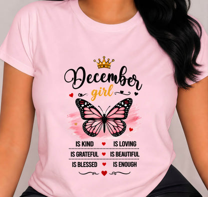 DECEMBER GIRL BUTTERFLY SHIRT - FOR WOMEN - TLEE12 (SKU2608-593-12)