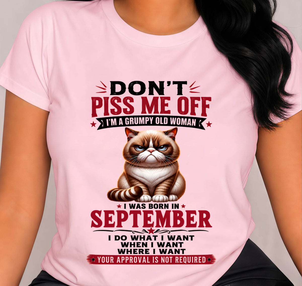 SEPTEMBER – ZERO PATIENCE FUNNY CAT - FOR WOMEN - TLEE09 (SKU2608-291-09)