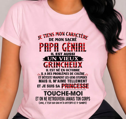 OCTOBRE / FILLE À PAPA GÂTÉE ET FIÈRE - CADEAU DE PAPA - TLEE10 (SKU2605-355-10)