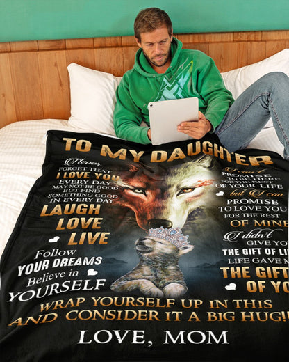 To My Daughter - From Mom - Blanket