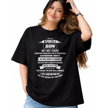 Best Wife Shirt, Wife and Husband Unisex T-Shirt/Hoodie/Sweatshirt HLT00 - Yes I'm Spoiled Son - February Mom Birthday Present T-Shirt