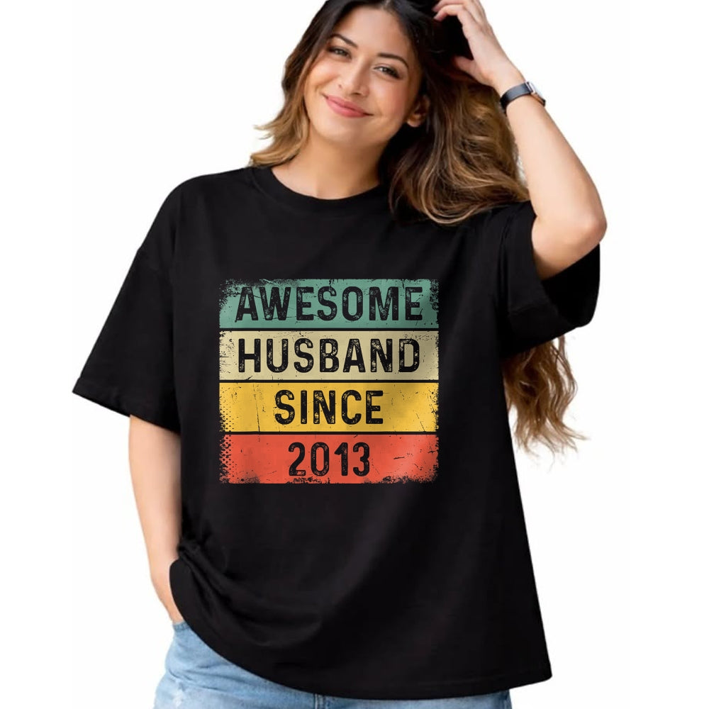Best Wife Shirt, Wife and Husband Unisex T-Shirt/Hoodie/Sweatshirt HLT00 - 11th Wedding Anniversary Epic Awesome Husband Since 2013 T-Shirt (1)