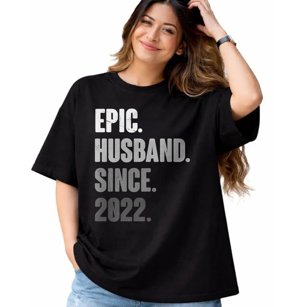 Best Wife Shirt, Wife and Husband Unisex T-Shirt/Hoodie/Sweatshirt HLT00 - 2nd Year Wedding Anniversary Best Epic Husband Since 2022 T-Shirt