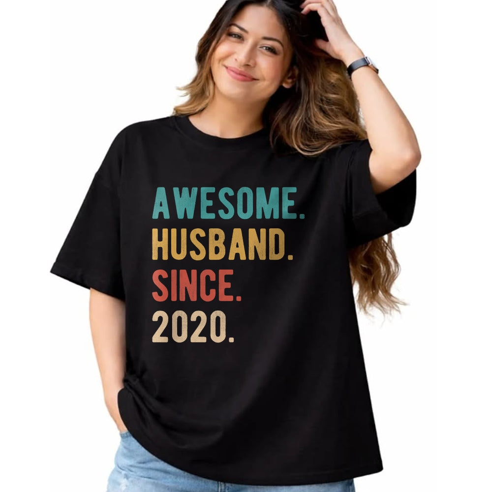 Best Wife Shirt, Wife and Husband Unisex T-Shirt/Hoodie/Sweatshirt HLT00 - 4th Year Wedding Anniversary Epic Awesome Husband Since 2020 T-Shirt