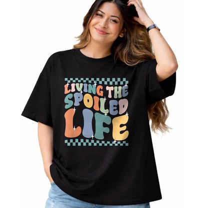 Best Wife Shirt, Wife and Husband Unisex T-Shirt/Hoodie/Sweatshirt HLT00 - Gift for wife T shirt, spoiled wife   Womens Spoiled Wife Living The Spoiled Life V-Neck T-Shirt (1)