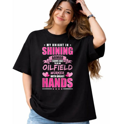 Best Wife Shirt, Wife and Husband Unisex T-Shirt/Hoodie/Sweatshirt HLT00 - Oilfeild Oilfield Girlfriend Spoiled Oilfield Wife T-Shirt