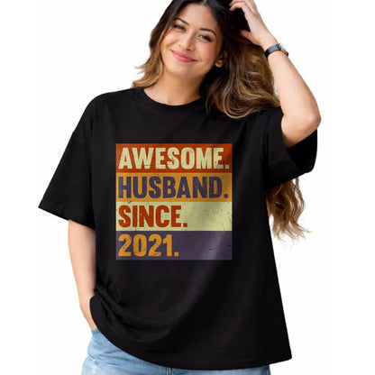 Best Wife Shirt, Wife and Husband Unisex T-Shirt/Hoodie/Sweatshirt HLT00 - 3rd Year Wedding Anniversary Epic Awesome Husband Since 2021 T-Shirt