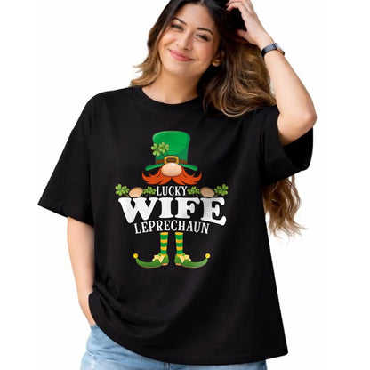 Best Wife Shirt, Wife and Husband Unisex T-Shirt/Hoodie/Sweatshirt HLT00 - Gift for wife T shirt, lucky wife   Lucky Wife Leprechaun Funny St. Patricks Day T-Shirt