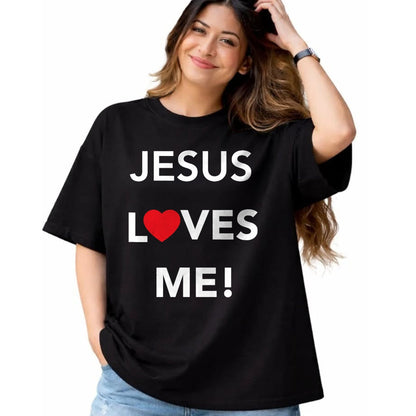 Christian Tee, Christian Faith Unisex T-Shirt/Hoodie/Sweatshirt HLT00 - Christian Jesus Loves Me T-Shirt T-Shirt