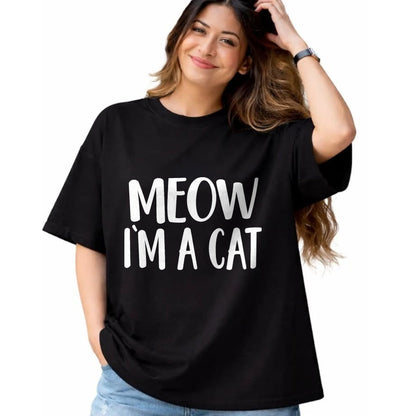 Cat Love Shirt, Funny Cat Lover Gift UnisexT-Shirt/Hoodie/Sweatshirt HLT00 - Meow I_m A Cat - Halloween Costume T-Shirt, Men, Black, Large