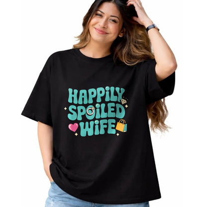 Best Wife Shirt, Wife and Husband Unisex T-Shirt/Hoodie/Sweatshirt HLT00 - Gift for wife T shirt, spoiled wife   Happily Spoiled Wife Premium T-Shirt