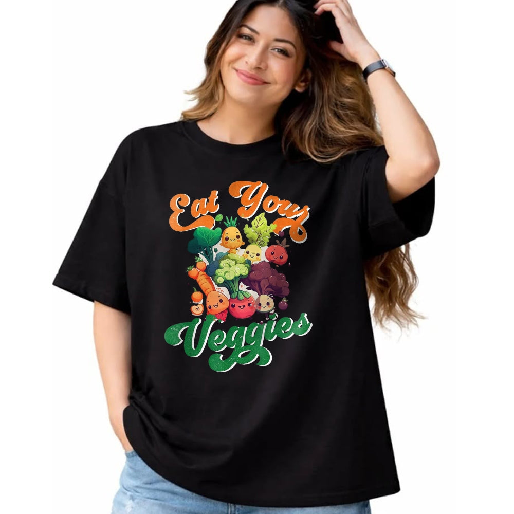Best Farmer Life Shirt, Funny Farmer UnisexT-Shirt/Hoodie/Sweatshirt HLT00 - Eat Your Cute Veggies Kawaii Toddler Vegan Farmer Vegetable T-Shirt, Youth, White, Small