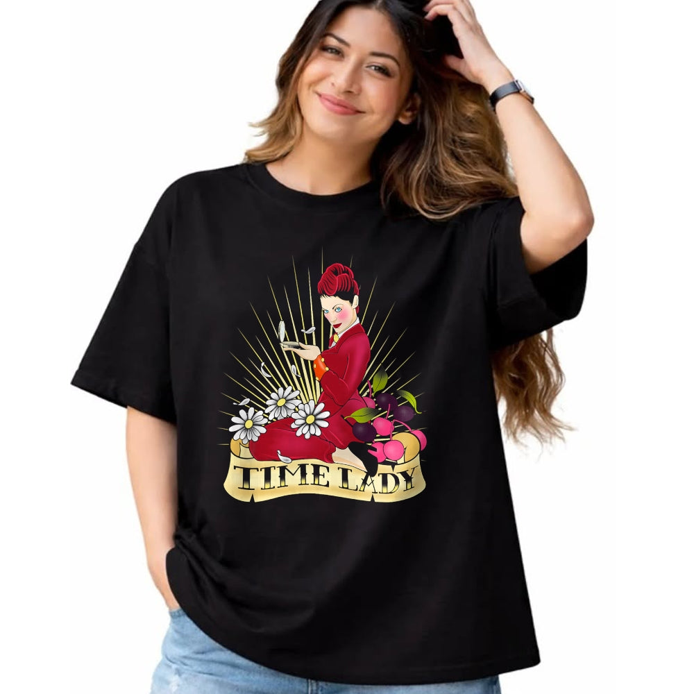 Best Doctor Shirt, Funny Doctor UnisexT-Shirt/Hoodie/Sweatshirt HLT00 - Doctor Who Rockabilly Missy Time Lady Vintage TimeTravel Fan T-Shirt - Women_s Unisex-Adults Black C