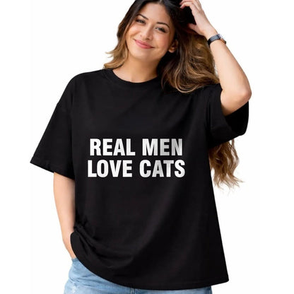 Cat Love Shirt, Funny Cat Lover Gift UnisexT-Shirt/Hoodie/Sweatshirt HLT00 - Real Men Love Cats T-Shirt, Men, Black, 3X-Large
