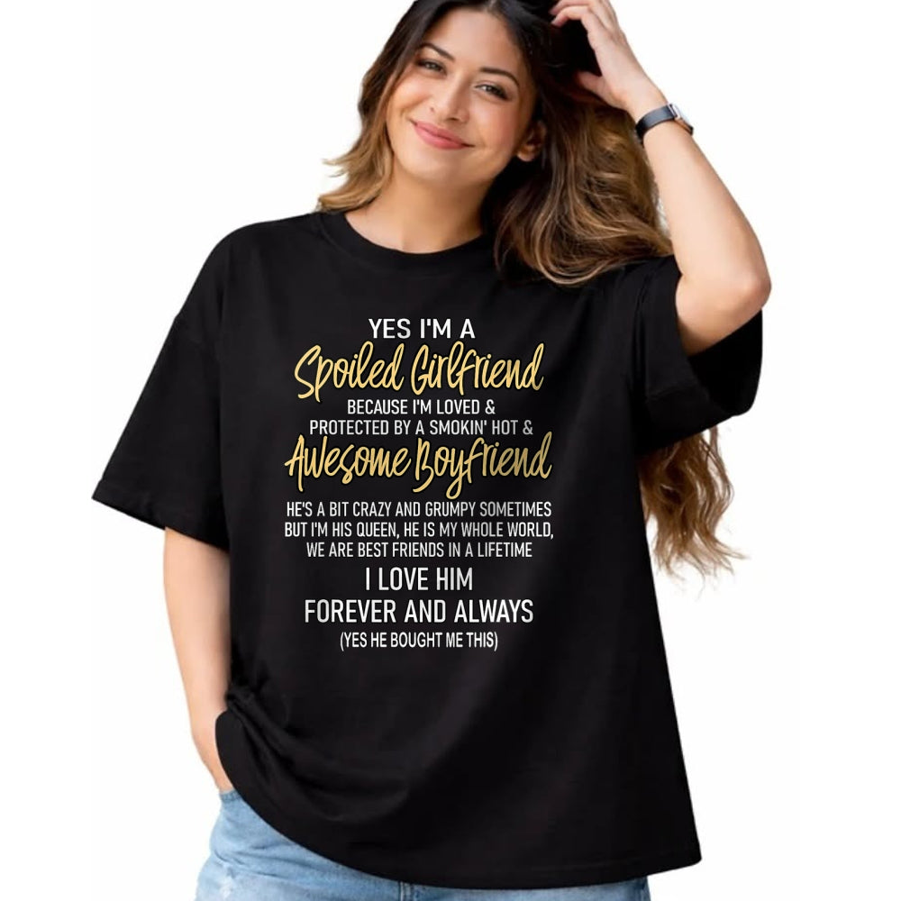 Best Wife Shirt, Wife and Husband Unisex T-Shirt/Hoodie/Sweatshirt HLT00 - Gift for wife T shirt, lucky wife   Lucky Wife Yes I'm A Spoiled Loved Protected Girlfriend T-Shirt