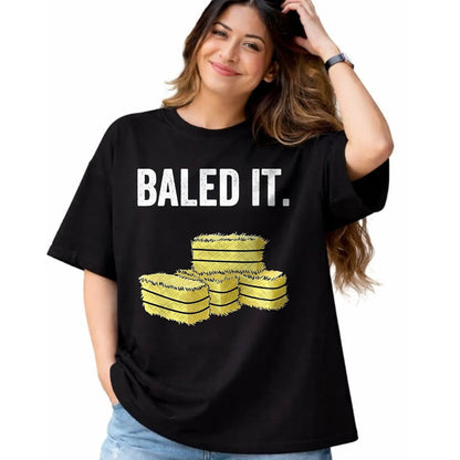 Best Farmer Life Shirt, Funny Farmer UnisexT-Shirt/Hoodie/Sweatshirt HLT00 - Funny Farmer Pun T-Shirt Baled It Farming Humor Farm Joke T-Shirt, Men, Black, 3X-Large