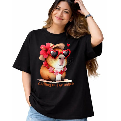 Cute Capybara Shirt, Funny Capybara Unisex T-Shirt/Hoodie/Sweatshirt HLT00 - Funny Capybara Long Sleeve T-Shirt