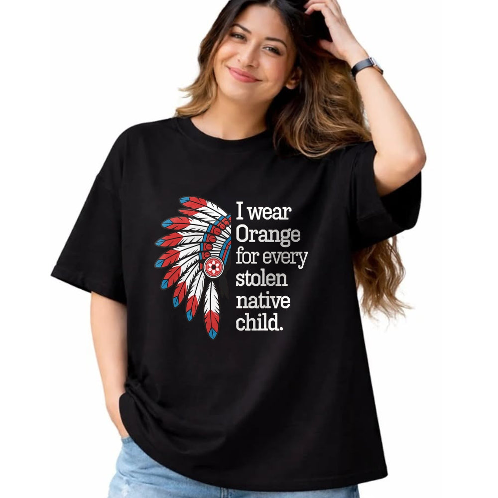 Native American T-Shirts, Vintage Native American Unisex T-Shirt/Hoodie/Sweatshirt HLT00 - I Wear Orange For Every American Native Child (1)