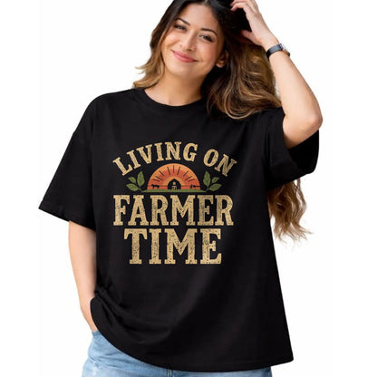 Best Farmer Life Shirt, Funny Farmer UnisexT-Shirt/Hoodie/Sweatshirt HLT00 - Living On Farmer Time - Rustic Country Farm T-Shirt