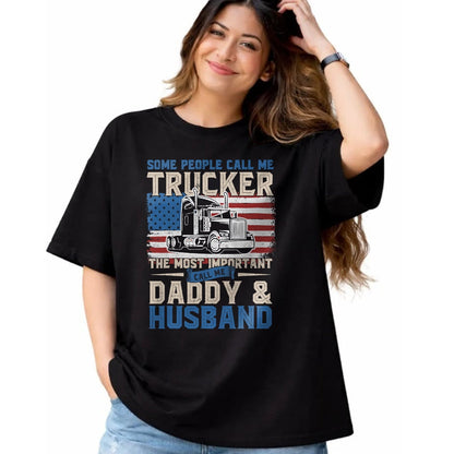 Best Truck Driver Life Shirt, Funny Trucker UnisexT-Shirt/Hoodie/Sweatshirt HLT00 - Semi Truck Driver, Trucker Daddy, Husband, US American Flag T-Shirt