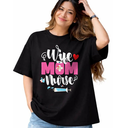 Funny Nurse Shirt, Nurse Unisex T-Shirt/Hoodie/Sweatshirt HLT00 - Wife Mom Nurse Funny Mother's Day Mom Nurse Wife T-Shirt