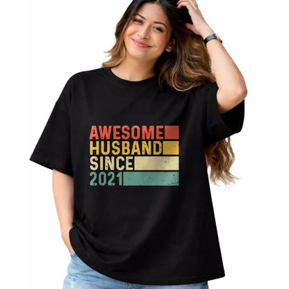 Best Wife Shirt, Wife and Husband Unisex T-Shirt/Hoodie/Sweatshirt HLT00 - 3rd Year Wedding Anniversary Epic Awesome Husband Since 2021 T-Shirt (1)