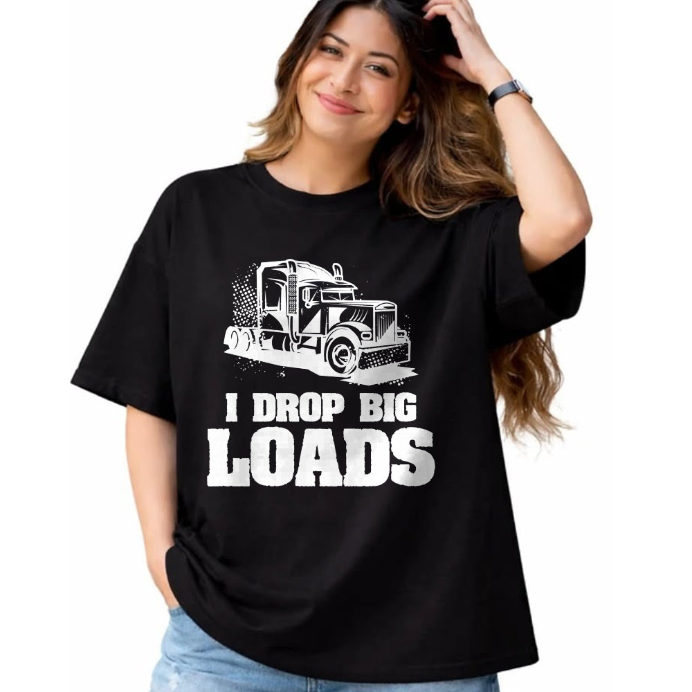 Best Truck Driver Life Shirt, Funny Trucker UnisexT-Shirt/Hoodie/Sweatshirt HLT00 - Mens I Drop Big Loads Truck Driving Trucker Performance T-Shirt