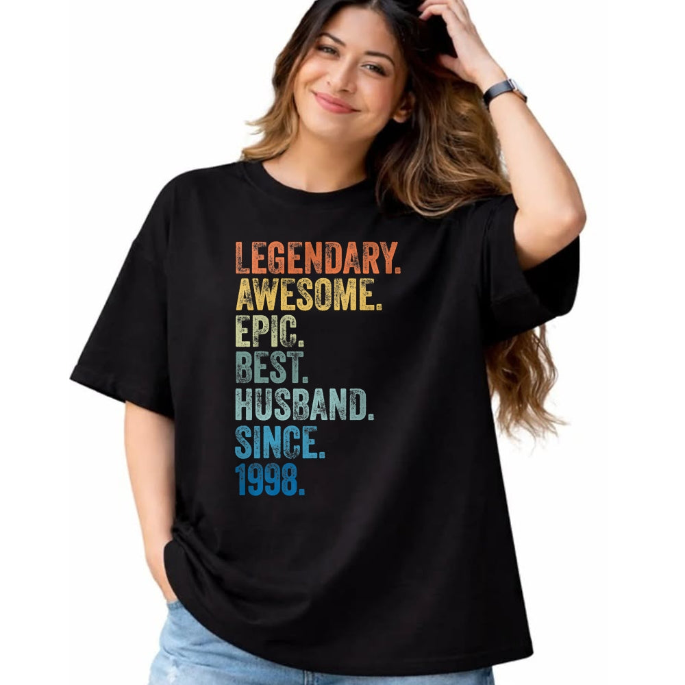 Best Wife Shirt, Wife and Husband Unisex T-Shirt/Hoodie/Sweatshirt HLT00 - Mens Legendary Awesome Epic Best Husband Since 1998 T-Shirt