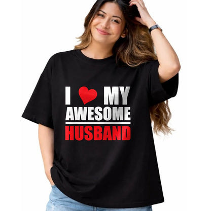 Best Wife Shirt, Wife and Husband Unisex T-Shirt/Hoodie/Sweatshirt HLT00 - I Love My Awesome Husband Romantic Gift for Wife or Husband T-Shirt (1)
