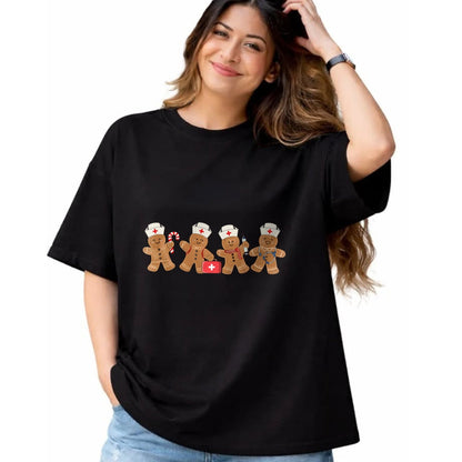 Funny Nurse Shirt, Nurse Unisex T-Shirt/Hoodie/Sweatshirt HLT00 - Nurse Cute Gingerbread Christmas Xmas Holiday Nurses Pajamas T-Shirt