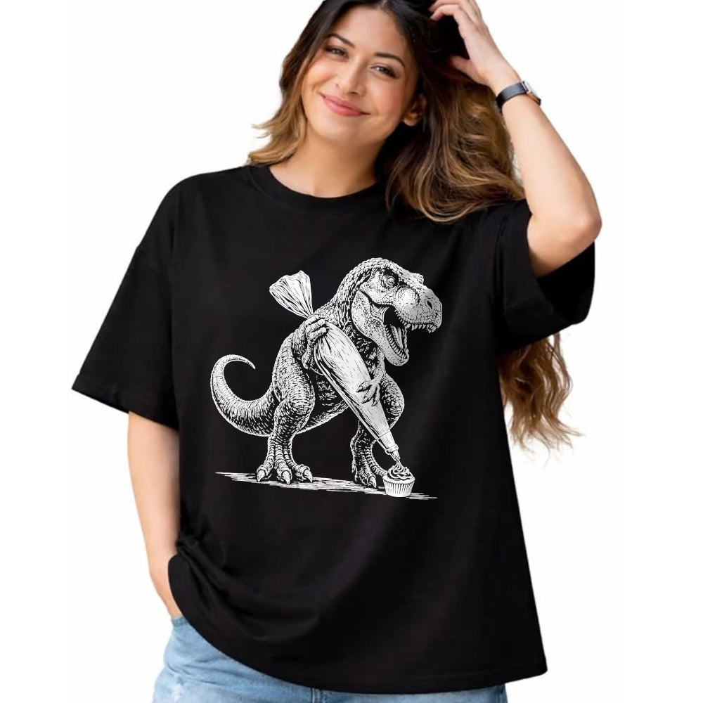 Best Dinosaur Lover Shirt, Funny Dinosaur UnisexT-Shirt/Hoodie/Sweatshirt HLT00 - T-Rex Baking Cupcake Dinosaur Pastry Chef Cook T-Shirt