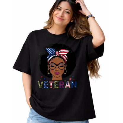 Proud Veteran Shirt, Funny Veteran UnisexT-Shirt/Hoodie/Sweatshirt HLT00 - Black Veteran Women African American Female Army Soldier T-Shirt