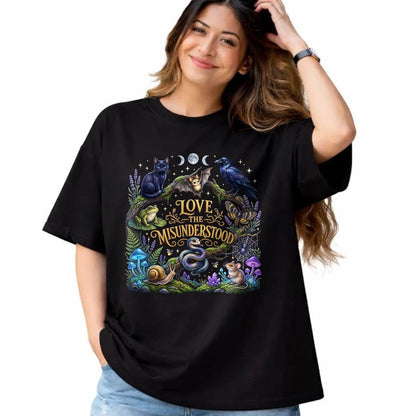 Cat Love Shirt, Funny Cat Lover Gift UnisexT-Shirt/Hoodie/Sweatshirt HLT00 - Love The Misunderstood Bat Raven Cat Snake Spider Frog Moth T-Shirt